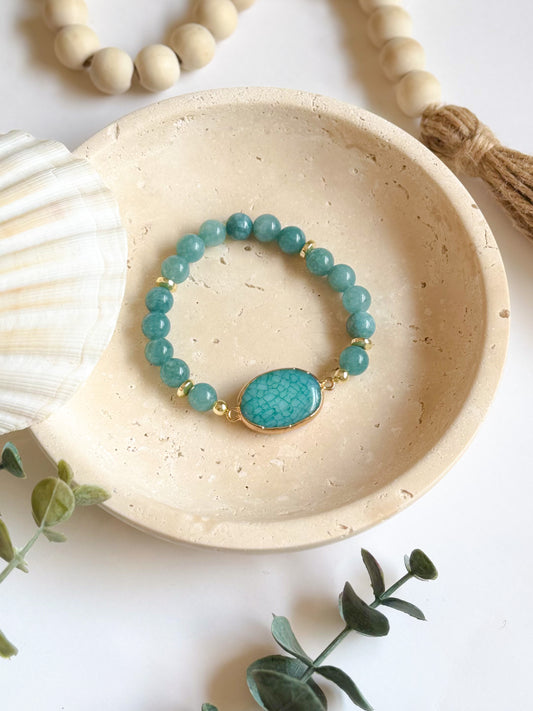 The Turquoise Shell Focal Connector Bracelet