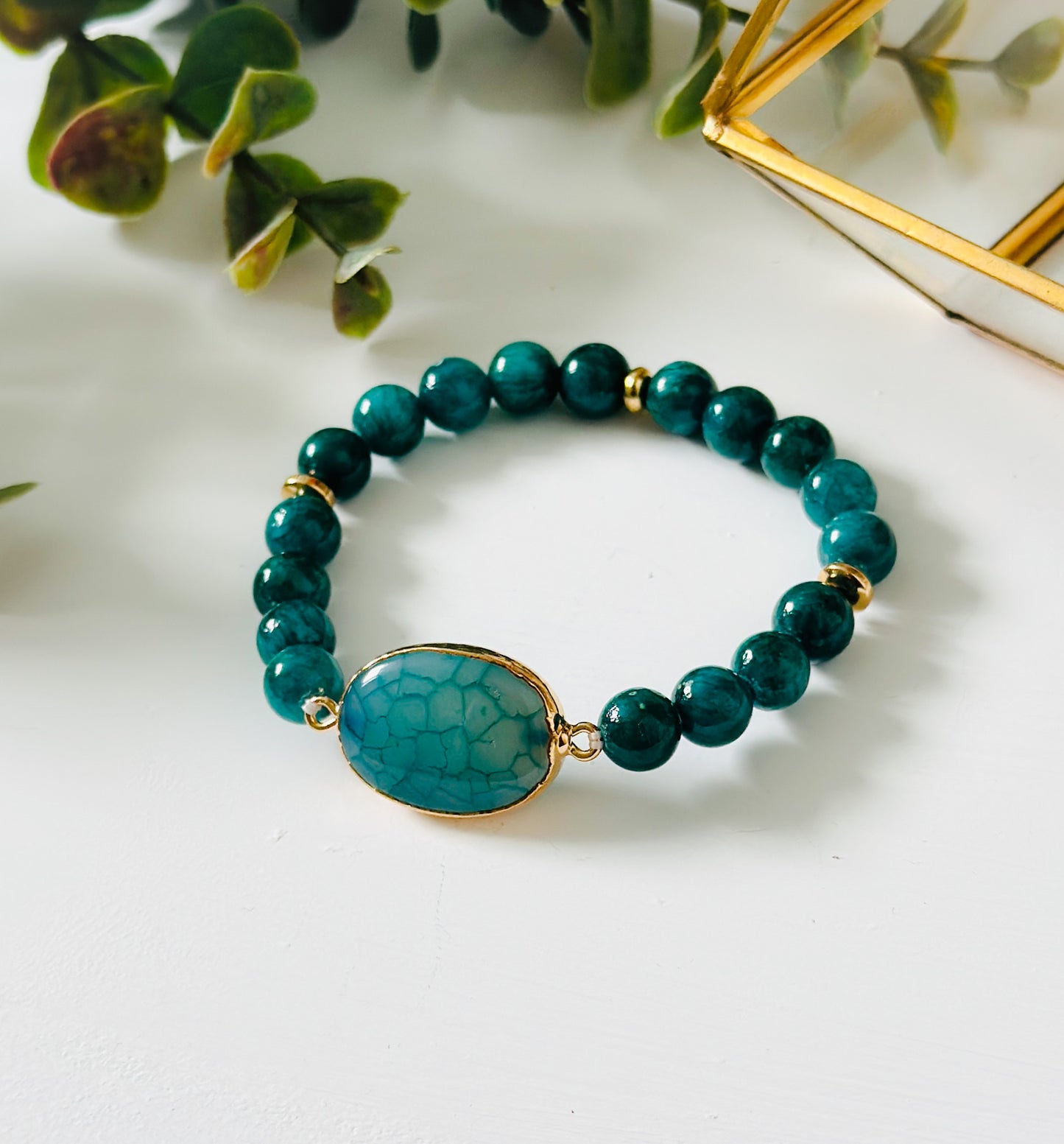 Turquoise Shell Focal Connector Bracelet