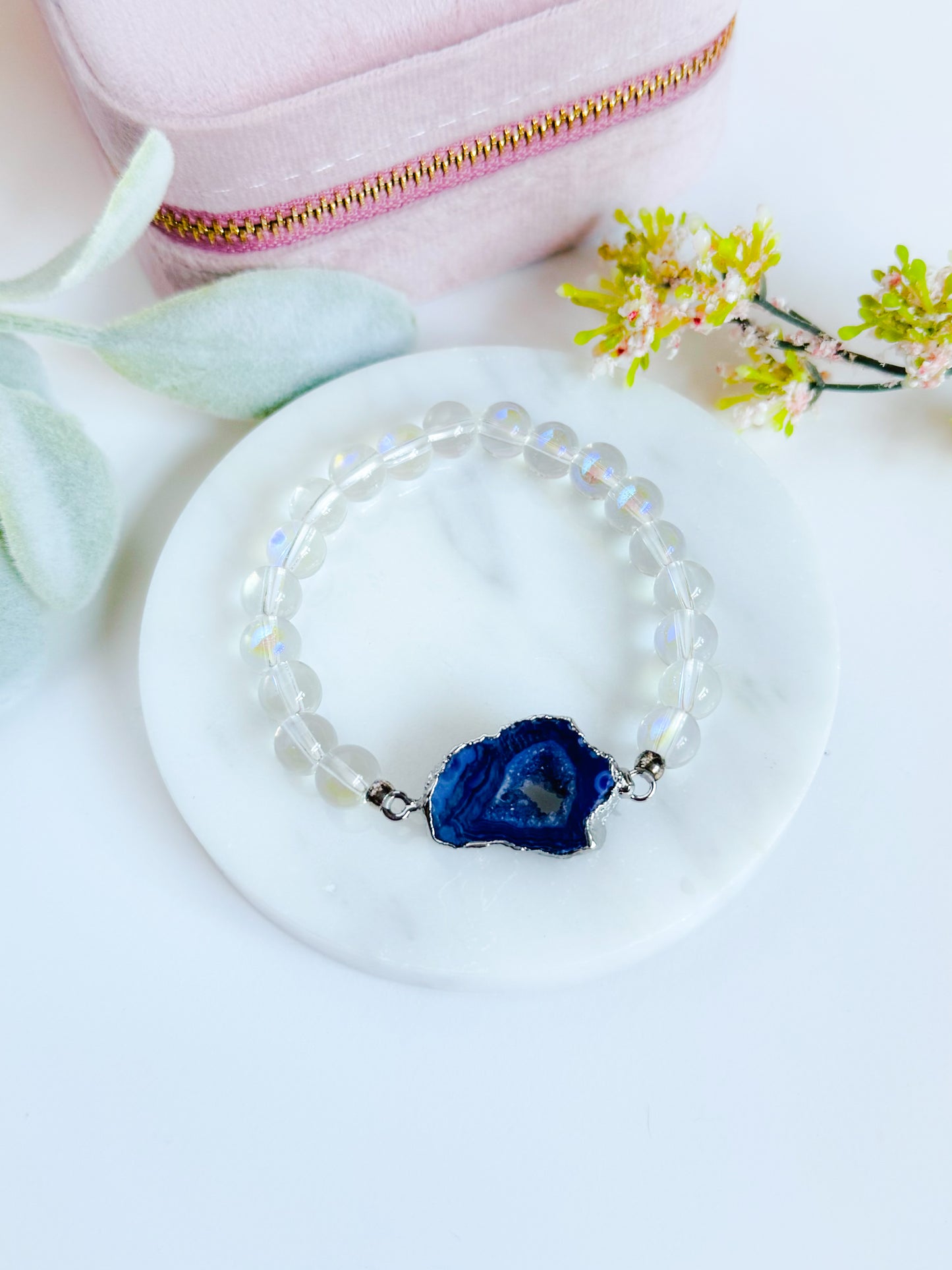 Violet Aura Geode bracelet