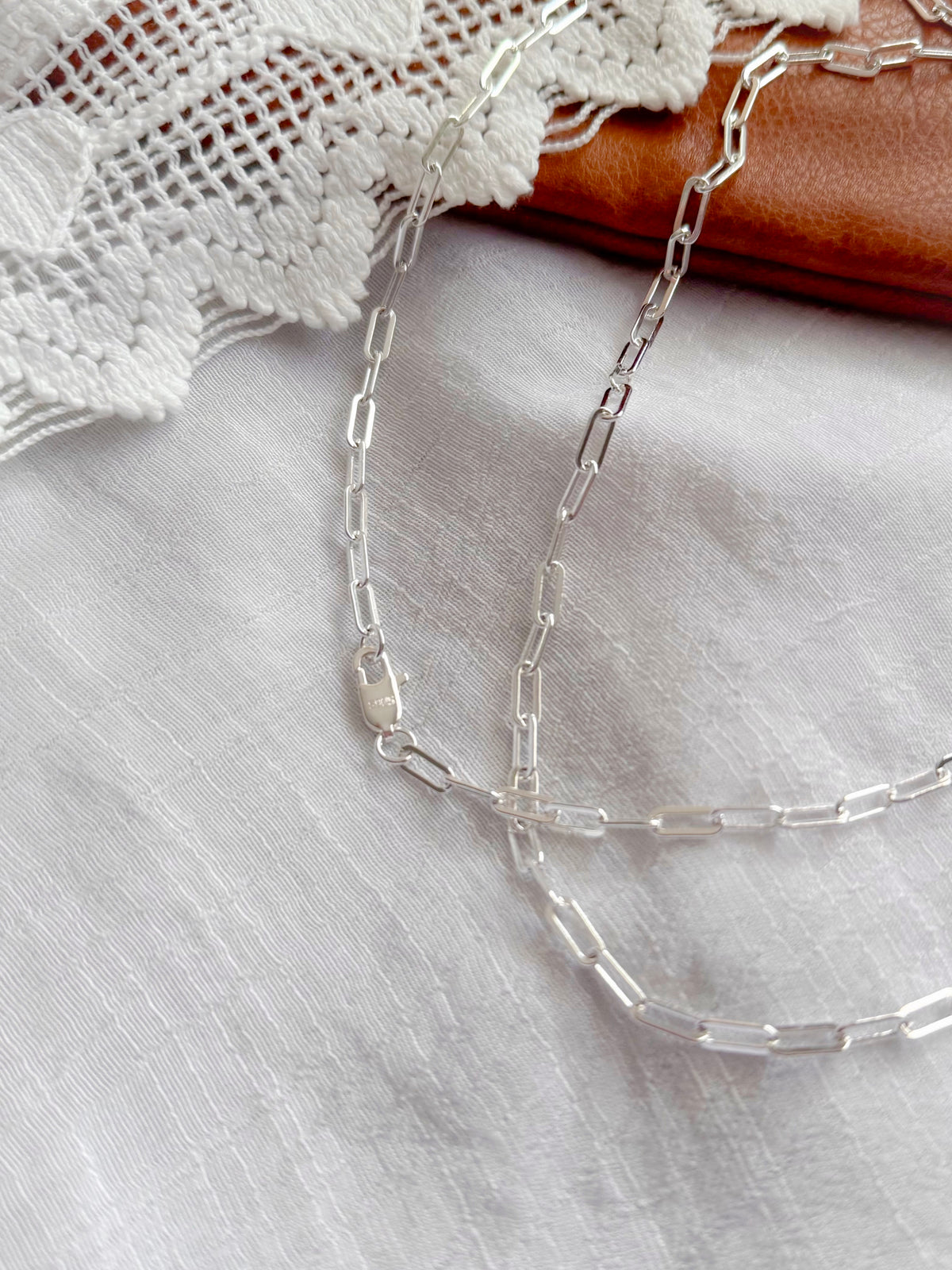 The Portia Paperclip Necklace Silver