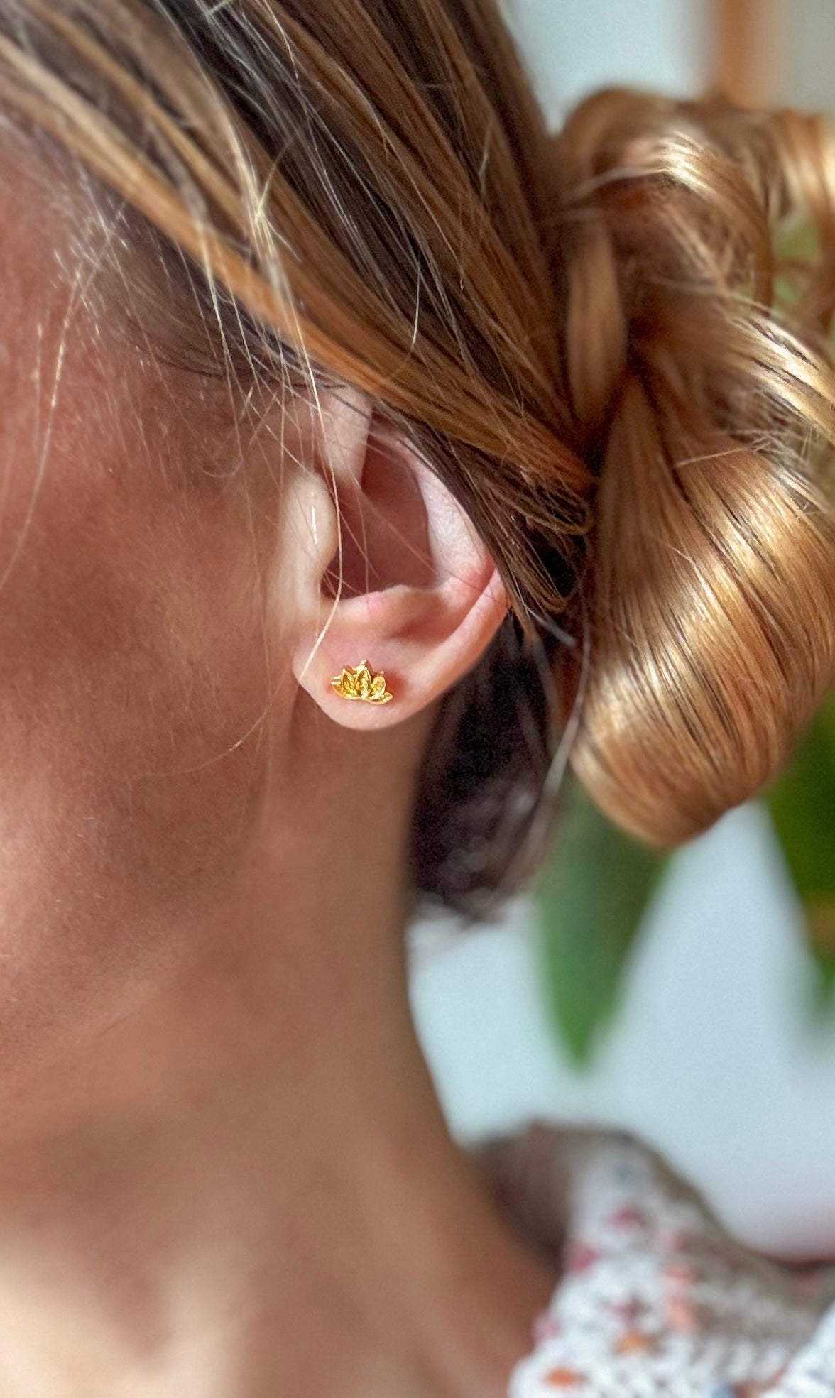 The Gold Lotus Earrings