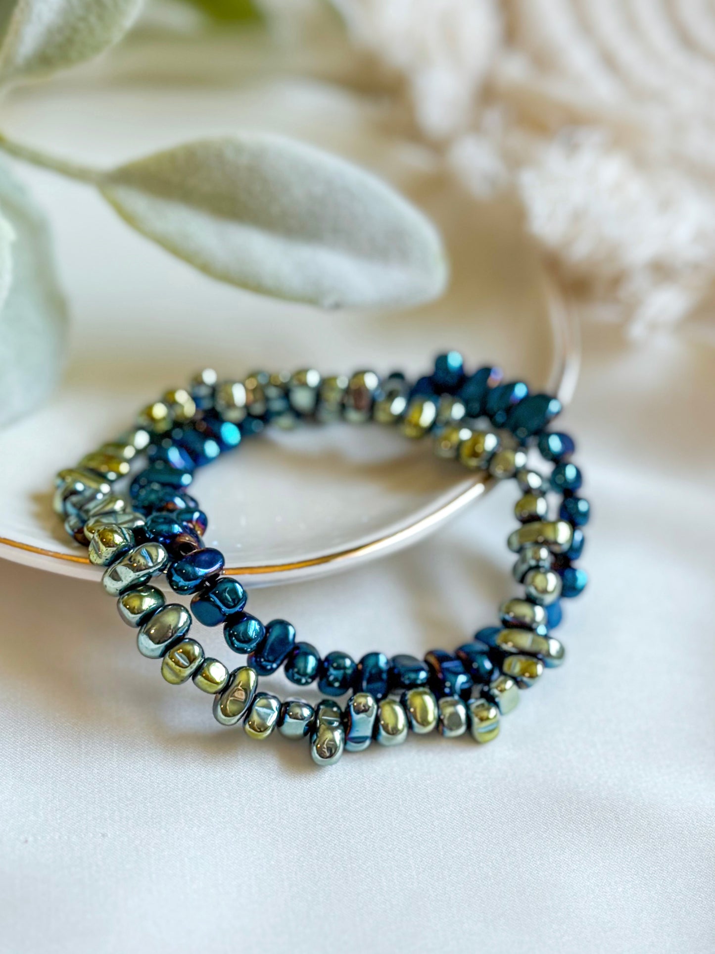 The Glimmering Sage Bracelets