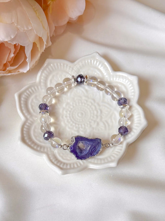 The Violet Aura Geode bracelet
