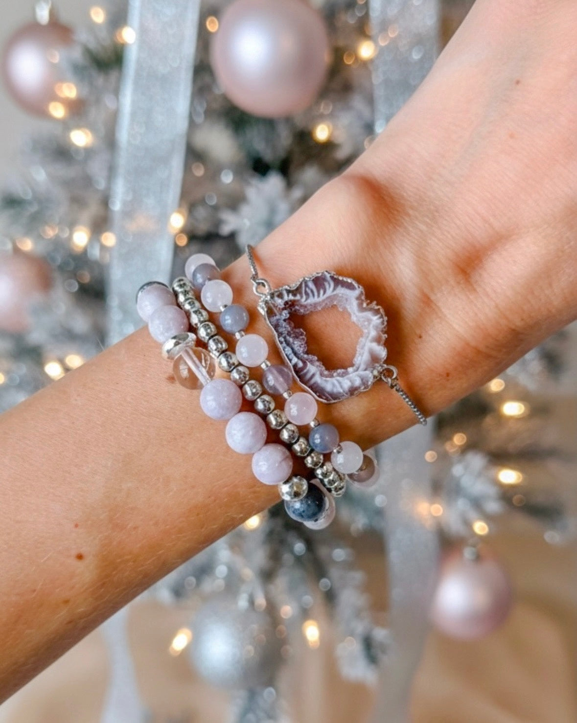 The Agate Geode Minimalist Bracelet