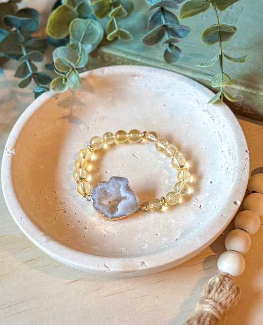 The Mellow Yellow Druzy Agate Bracelet