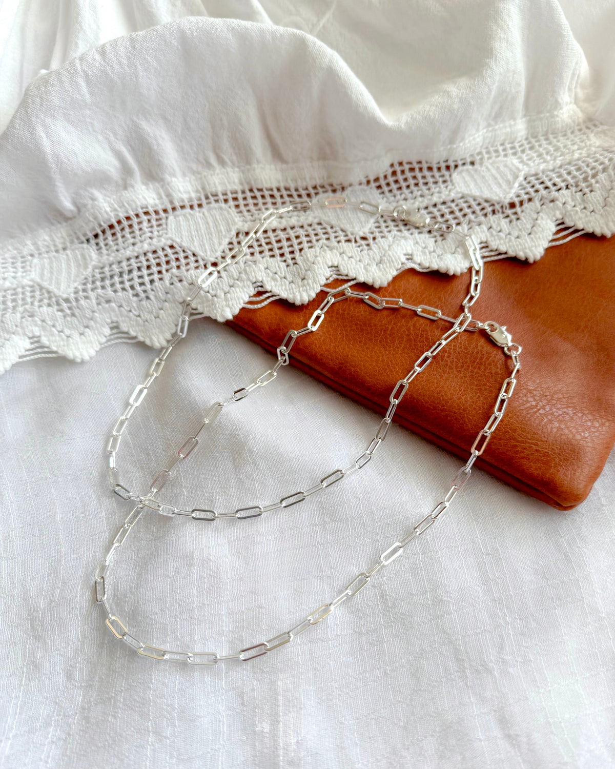 The Portia Paperclip Necklace Silver