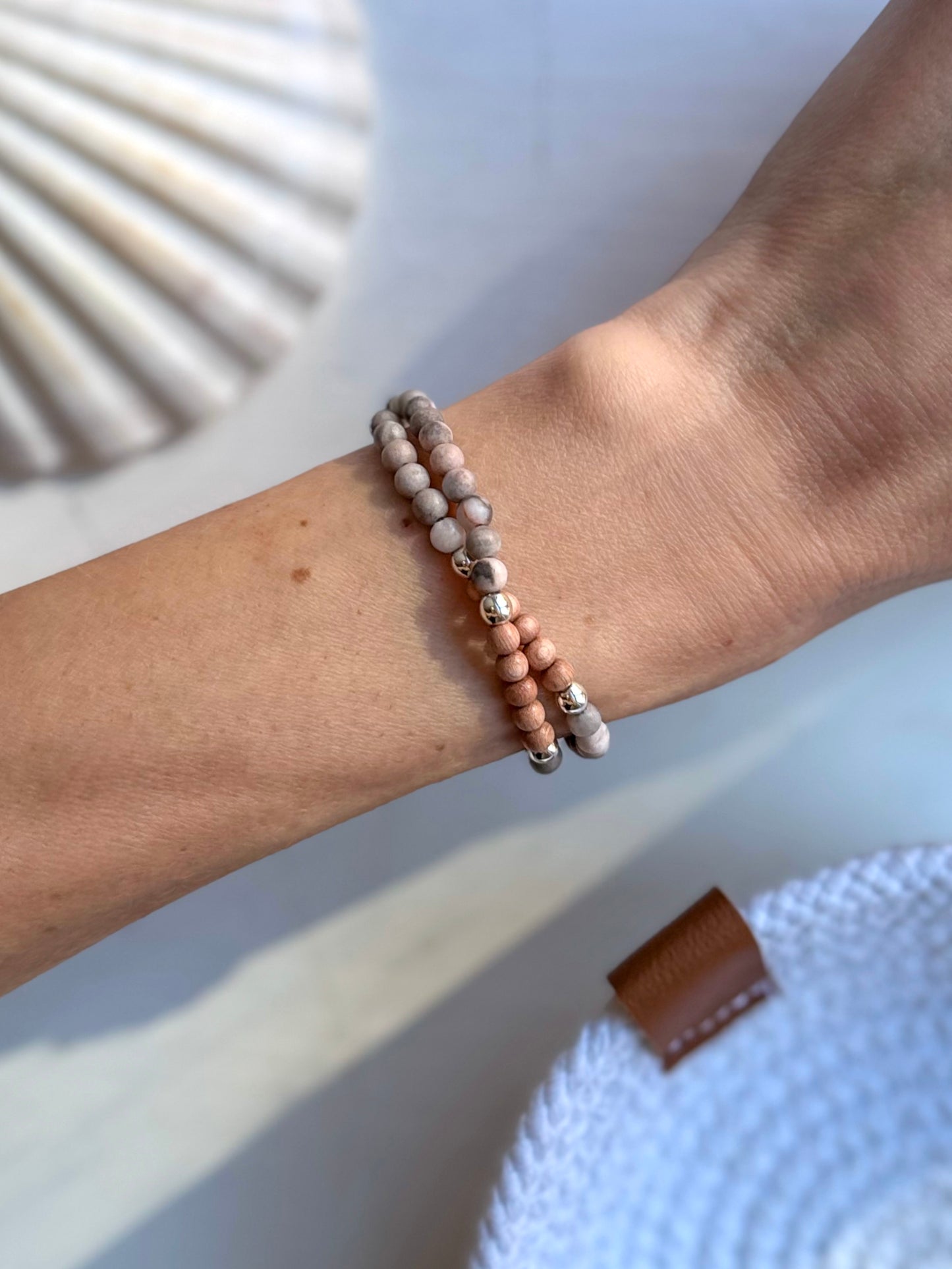 The Pink Zebra Jasper Wrap Bracelet