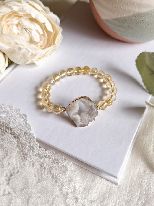 Mellow Yellow Druzy Agate Bracelet