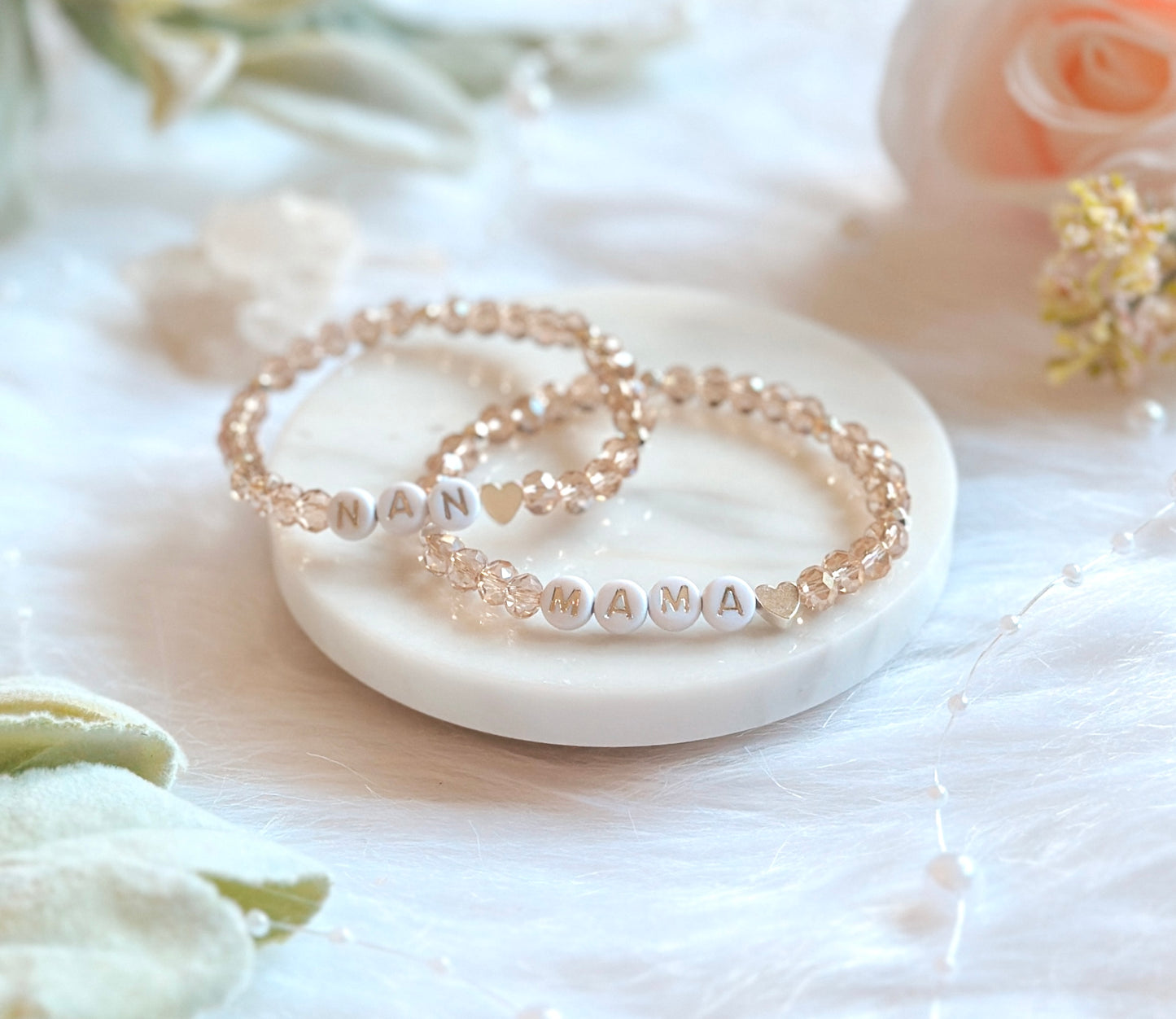 The Glimmering Mama Bracelets serve as radiant tokens of love, gratitude, and appreciation.