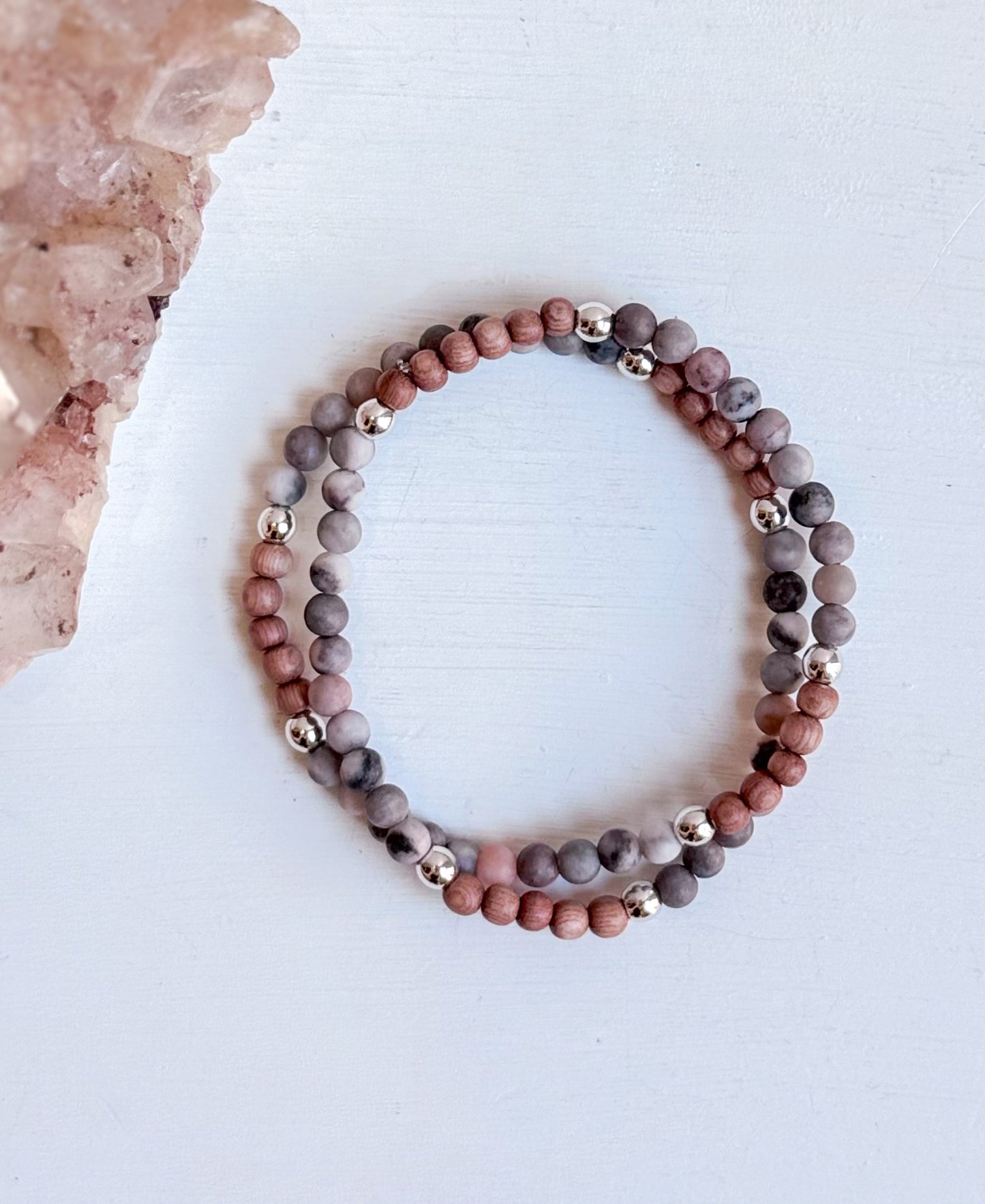 The Pink Zebra Jasper Wrap Bracelet