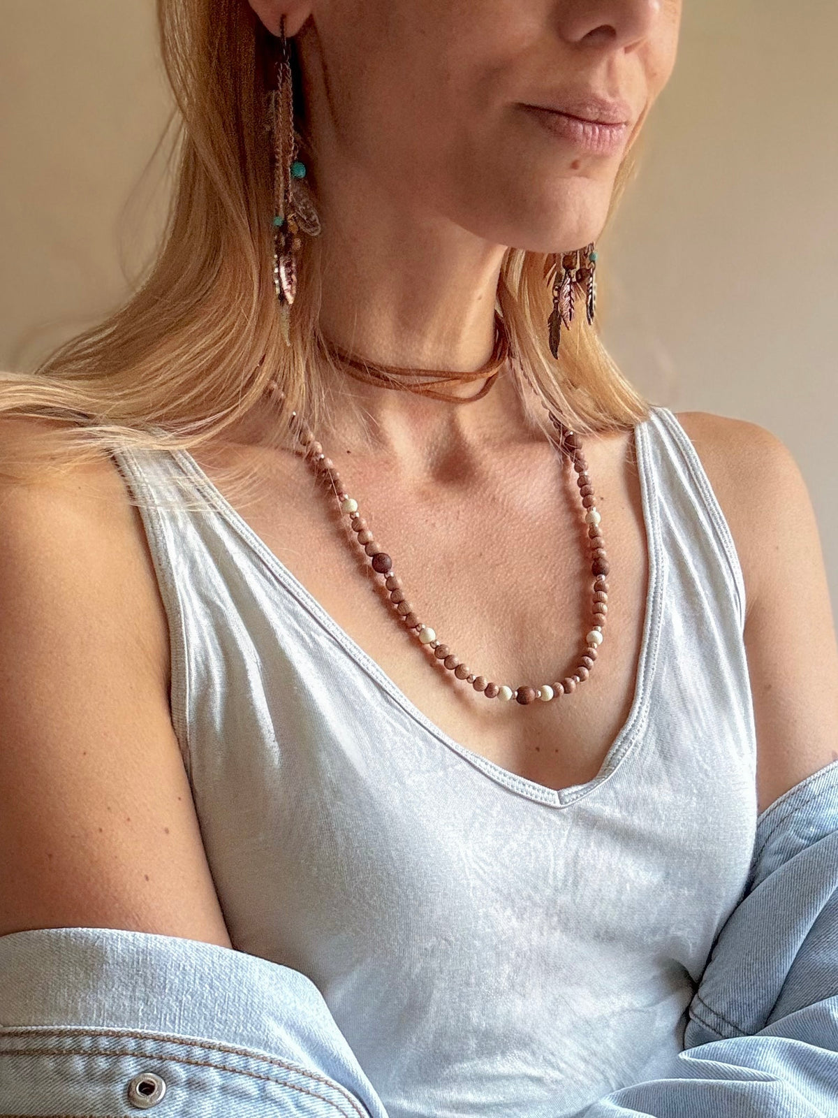 The Tahoe Leather Wrap Necklace