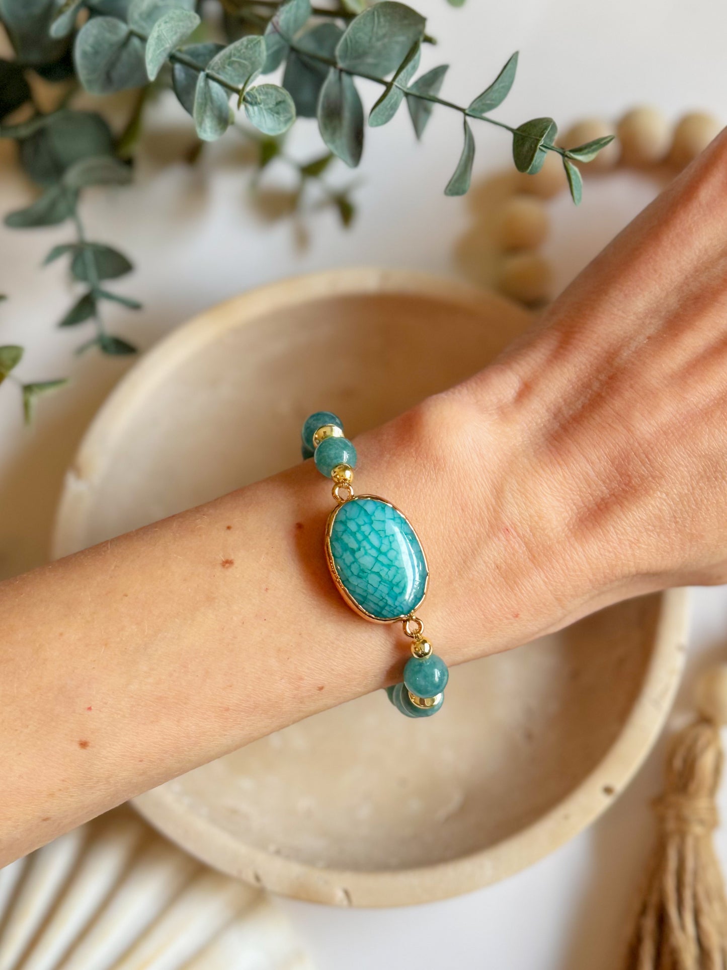 The Turquoise Shell Focal Connector Bracelet