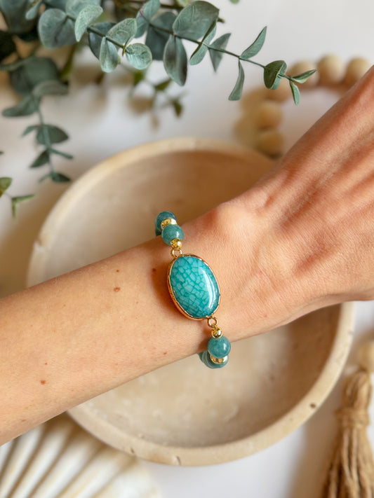 The Turquoise Shell Focal Connector Bracelet