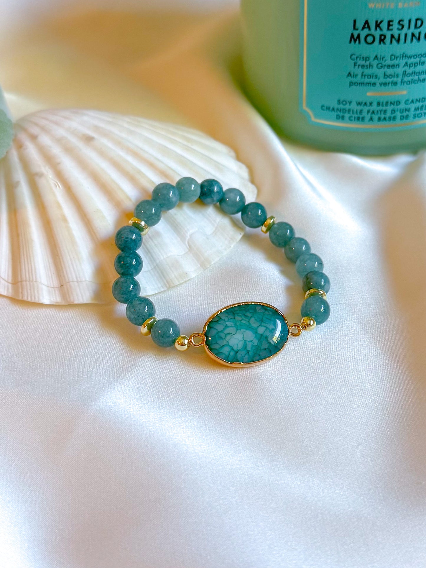 Turquoise Shell Focal Connector Bracelet