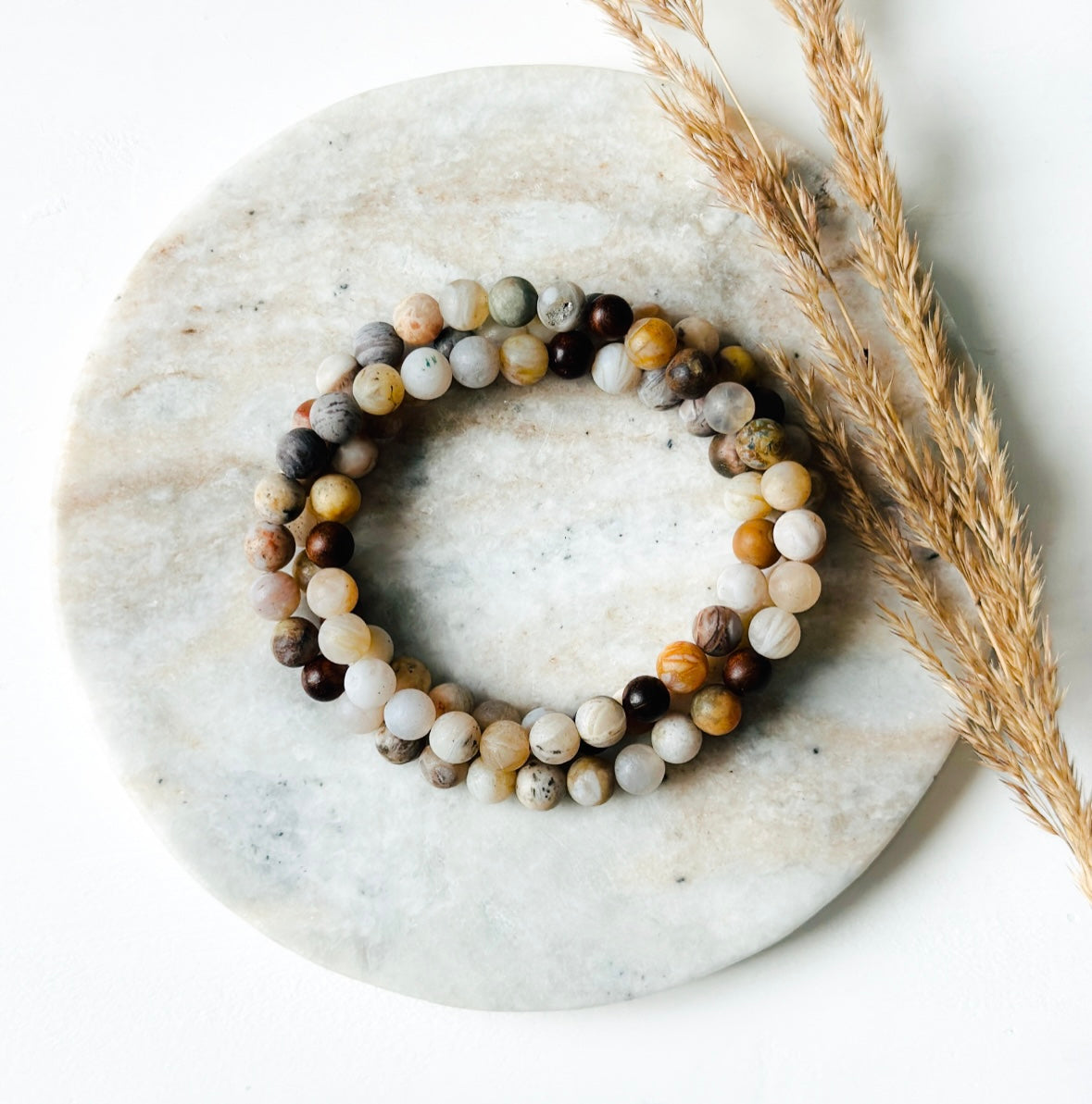 The Bamboo Leaf Agate Wrap Bracelets