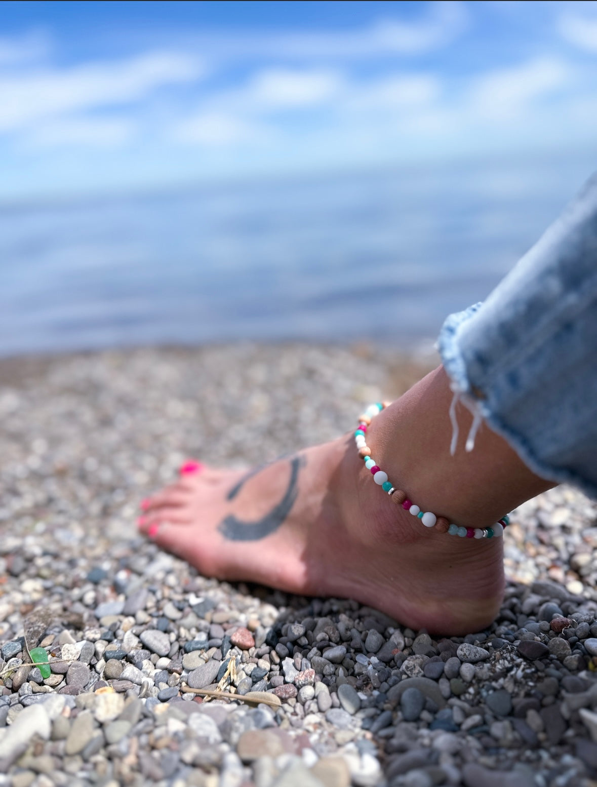 gemstone anklet for the beach 