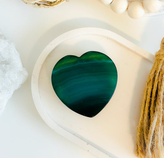 green agate phone grip heart