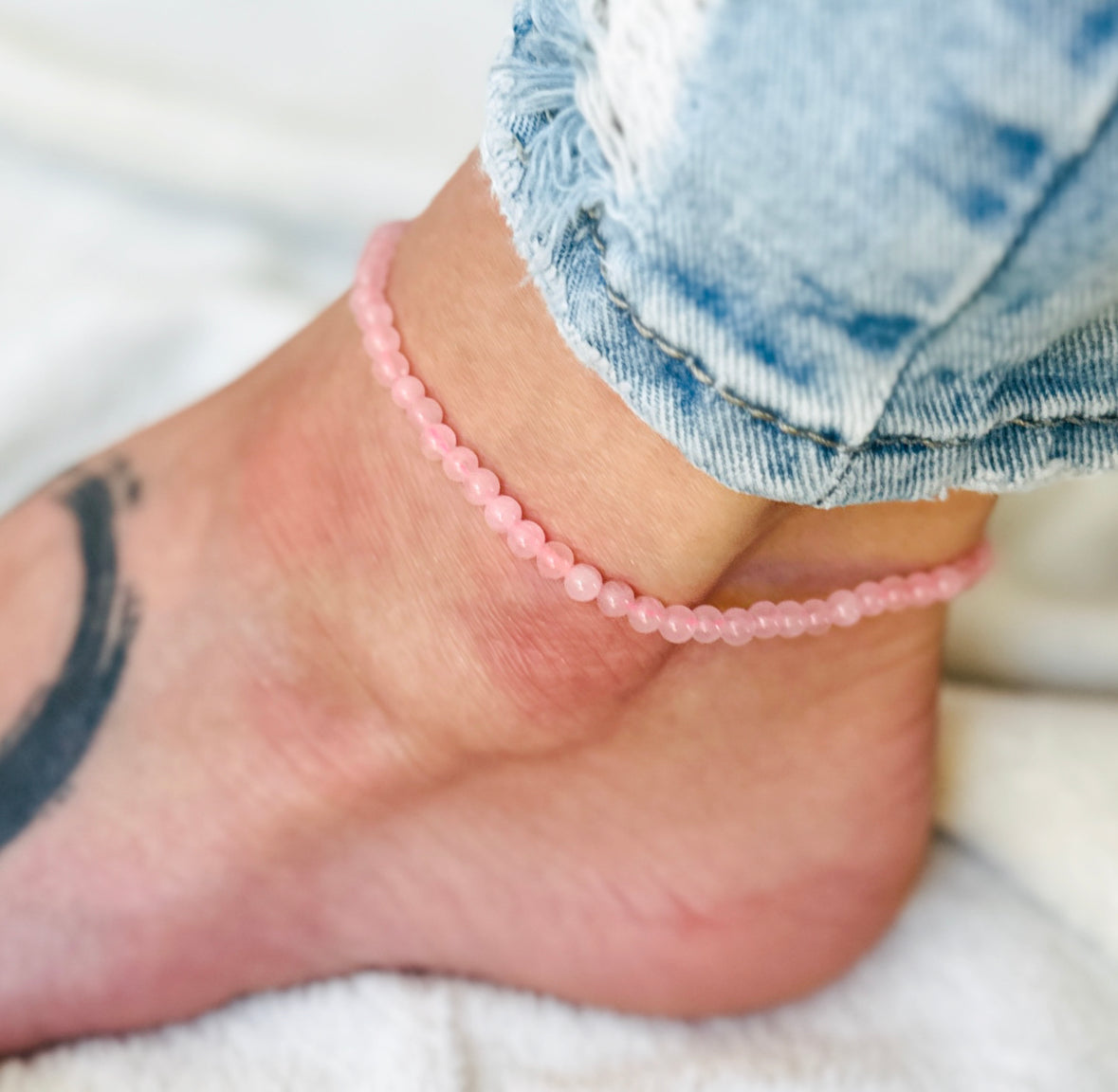 Pink anklet sale