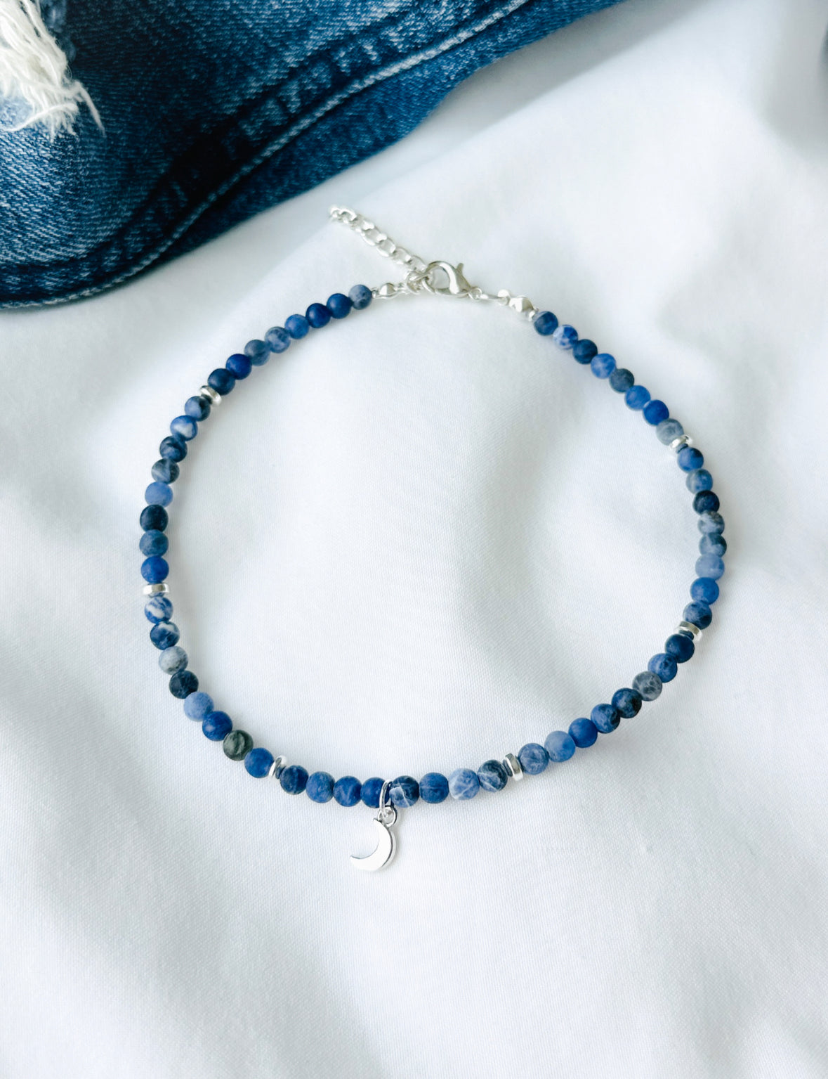 blue anxiety relief gemstone anklet canada