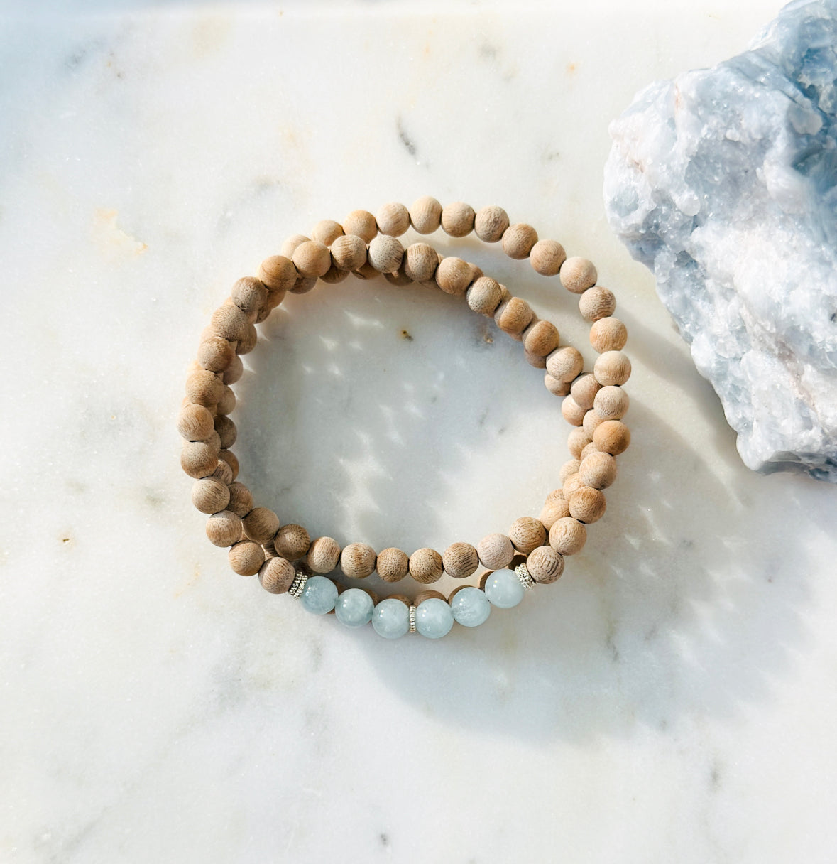 Wood wrap bracelet mala