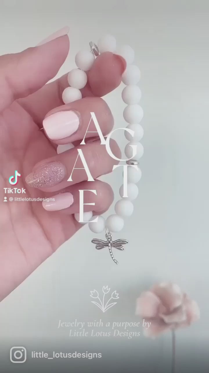white agate gemstone bracelets