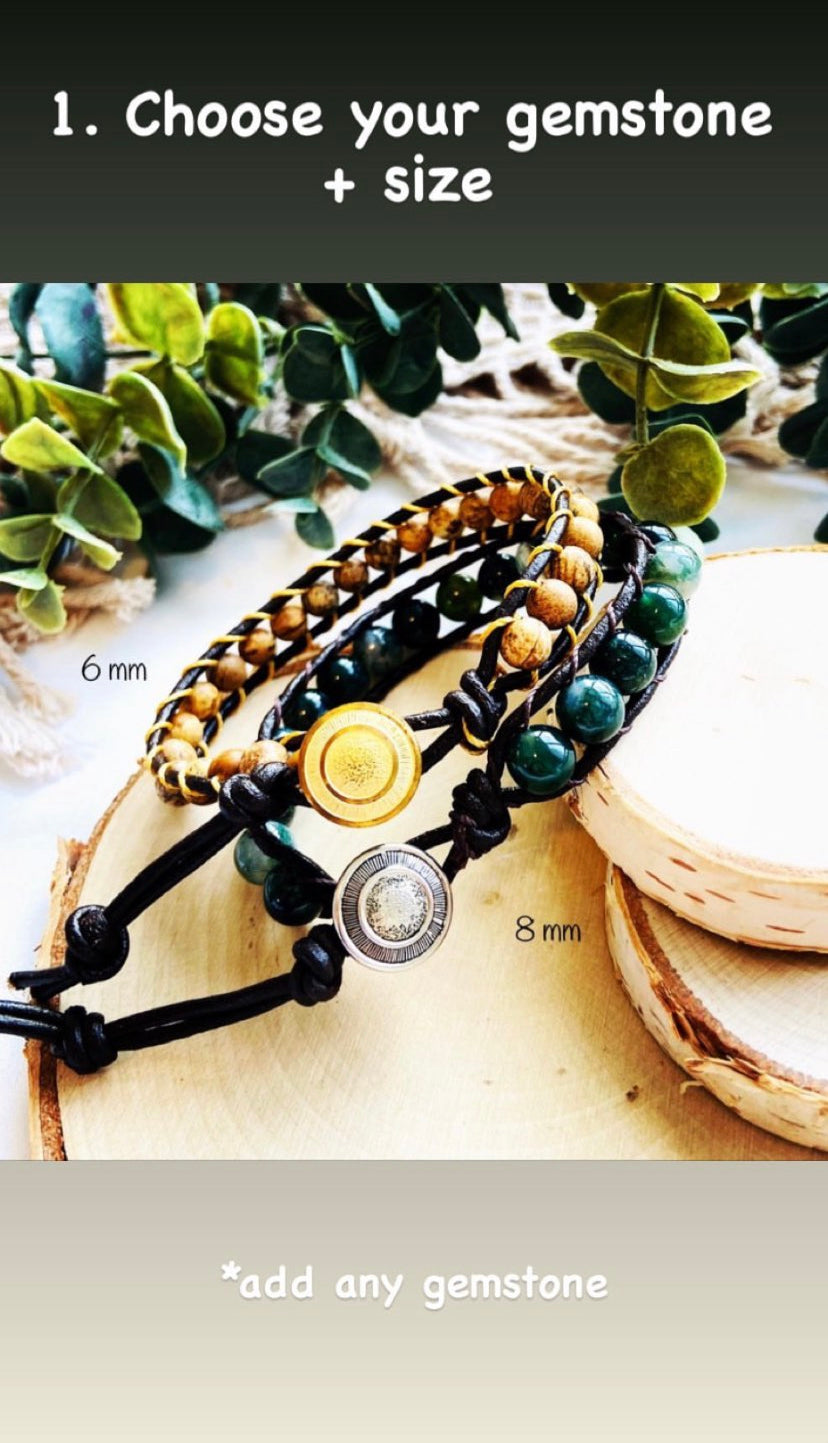 Create your own Leather Wrap Bracelet.