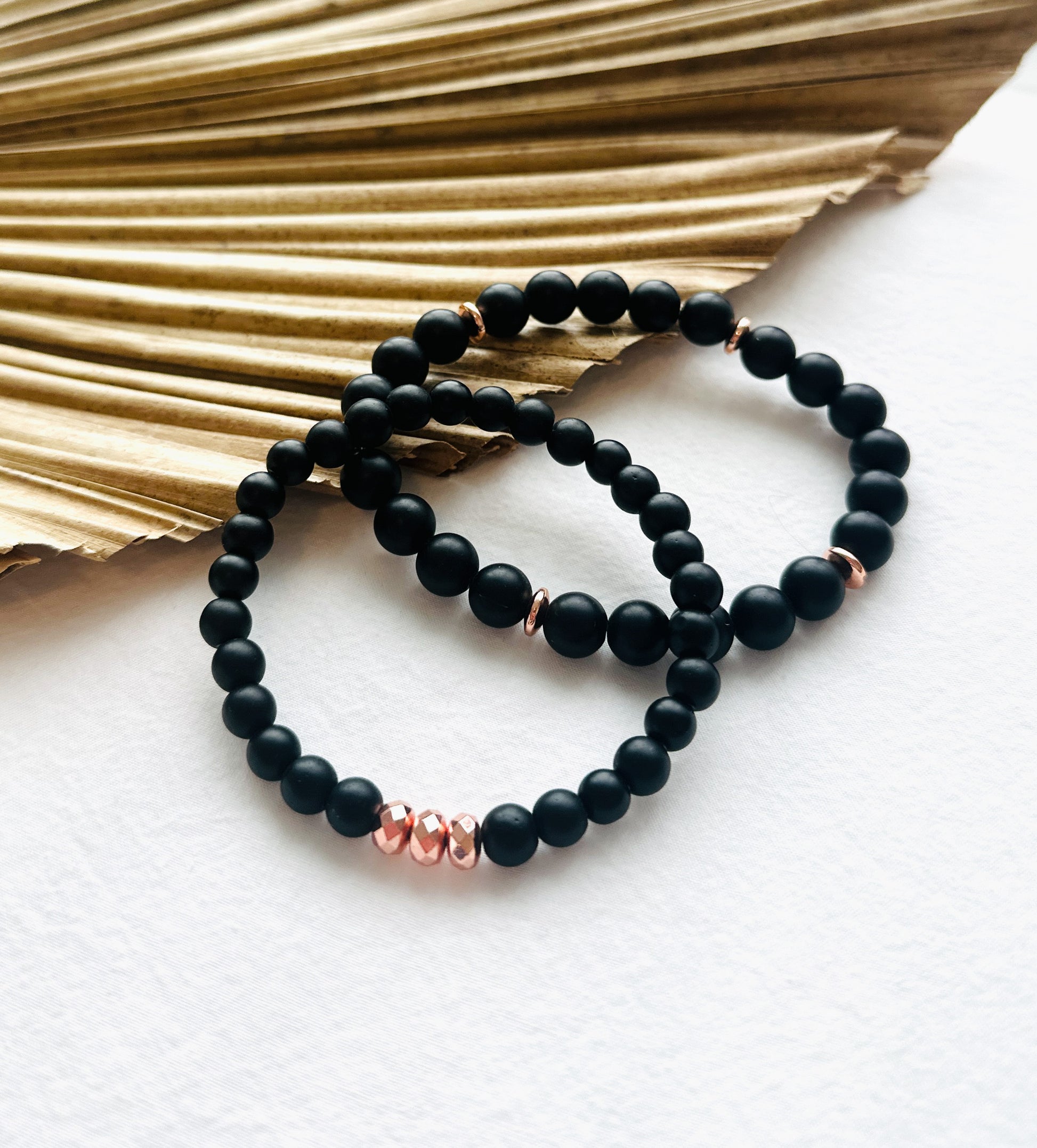 black gemstone bracelets