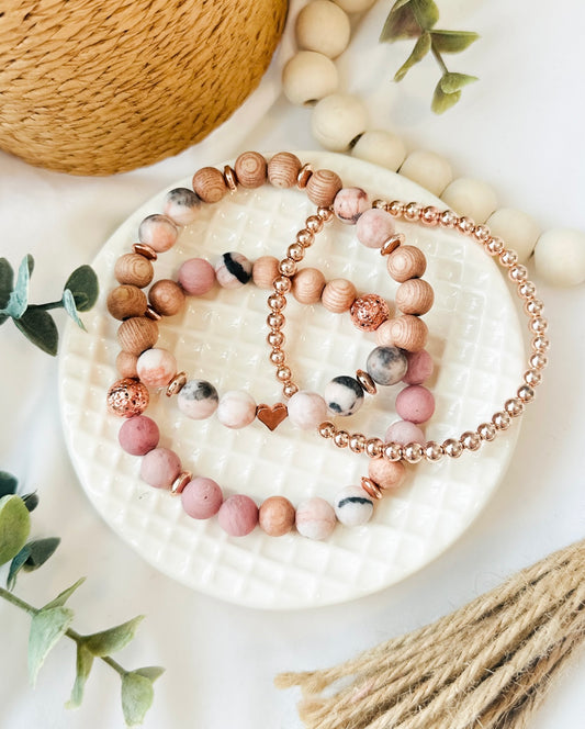 pink gemstone bracelets