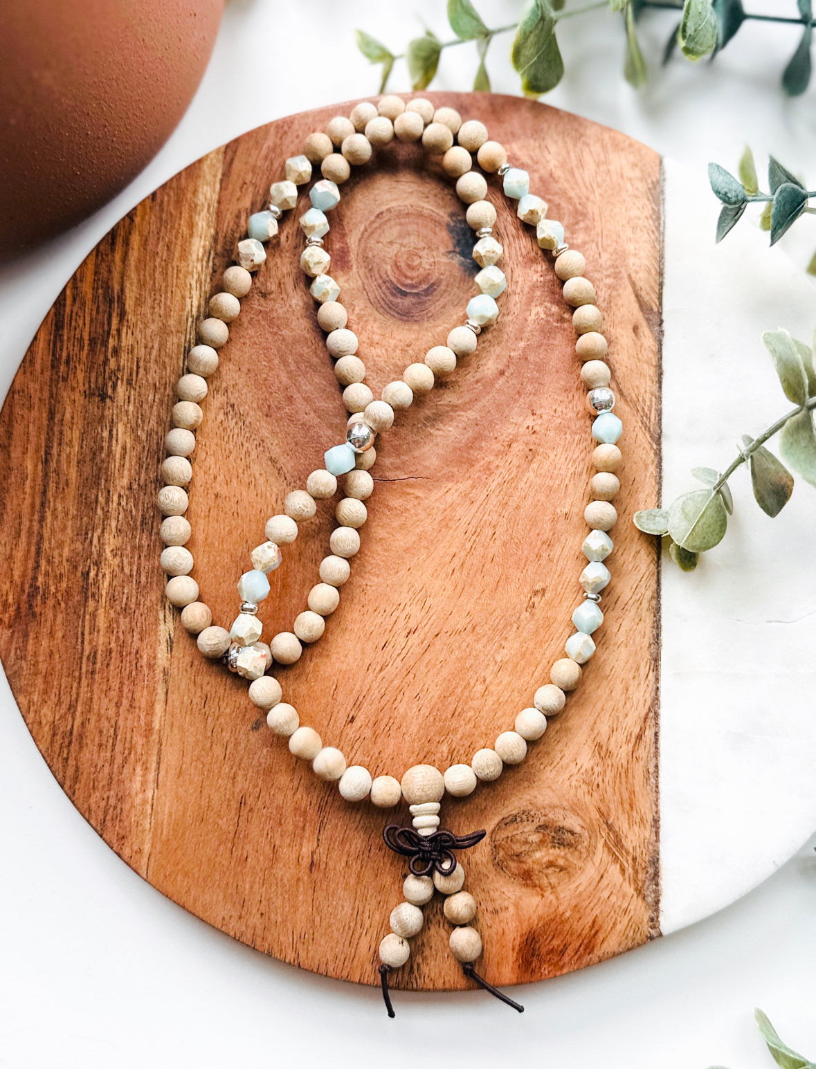 Matte Sandalwood Mala Necklace